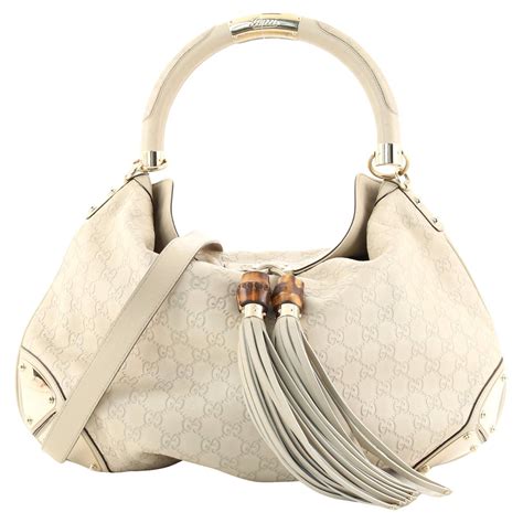 gucci indy in pelle guccissima bianca|Designer Hobo Shoulder Bags .